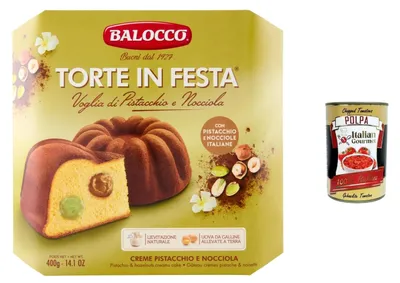Produktbild von Balocco Balocco torte in festa Gefüllter Kuchen Pistazie & Haselnuss 400g + Polpa