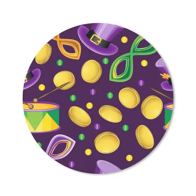 Produktbild von MuchoWow® Mauspad Mousepad Karneval - Party - Lila - Muster 20x20 cm - Mousepads - Maus Mat - Pad - Mausunterlage - Schreibtischmatte