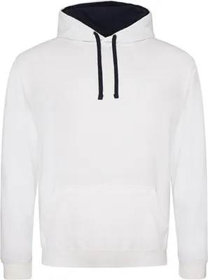 Produktbild von Just Hoods JH003 | Varsity Herren Hoodie / Kaputzenpullover - Farbe: Arctic White/French Navy - Größe: XL