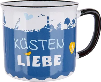 Produktbild von Keramik Tasse "Küsten Liebe", D9,8cm x H8,7cm, von Gilde