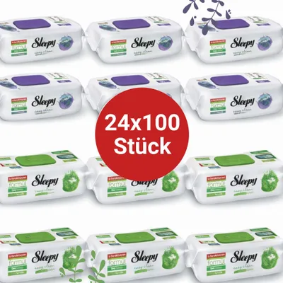 Produktbild von Sleepy Easy Clean Oberflächenreinigungstücher – 12x100 Montain + 12x100 Anannas | Universalputztücher