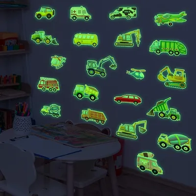 Produktbild von Leuchtende Fahrzeug-Wandaufkleber, fluoreszierende Auto-Wandaufkleber, Baustellenfahrzeug-Aufkleber, Auto- und LKW-Wandaufkleber