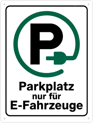Produktbild von Metallschild XXL in 28x38 cm Parkplatz nur für E-Fahrzeuge