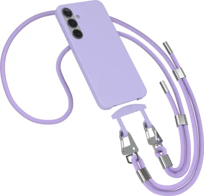 Produktbild von EAZY CASE - 2in1 Handyhülle mit Band kompatibel mit Samsung Galaxy S25 Plus, Silikonhülle zum Schutz, stoßfester Fallschutz, Umhängeband mit Hülle in Beige