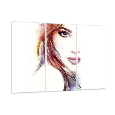 Produktbild von Bilder auf glas - Dame perfekt Kleid Eleganz - 105x70cm - Glasbilder - Wandbilder - Kunstdruck - zum Aufhängen bereit - Wanddekoration aus Glas - Glas Bilder - Wandbild auf Glas - GCE105x70-3135