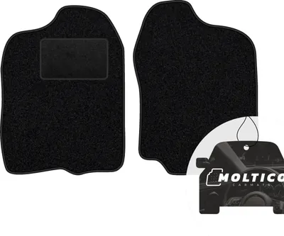 Produktbild von moto-MOLTICO Vorne Fußmatten Auto Velours Autoteppiche Schwarz Automatten Set 2-teilig passend für Suzuki Jimny 1998-2018