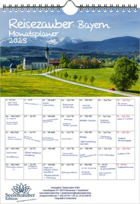 Produktbild von Reisezauber Bayern Planer DIN A4 Kalender für 2025 München Nürnberg Bayern Deutschland- Seelenzauber