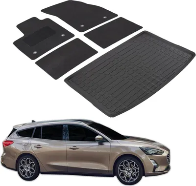 Produktbild von Kofferraumwanne Fußmatten Set Für Ford Focus 4 Ab 2018 Kombi, Genaue Passform