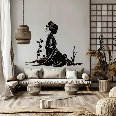 Geisha-Silhouette – Decords Wandtattoo, Produktansicht 1