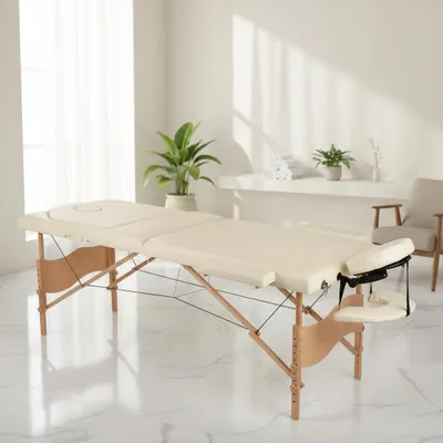 Immagine prodotto di Mucola lettino da massaggio a 3 zone panca da massaggio pieghevole tavolo cosmetico tavolo da massaggio tavolo terapeutico mobile struttura in legno - beige