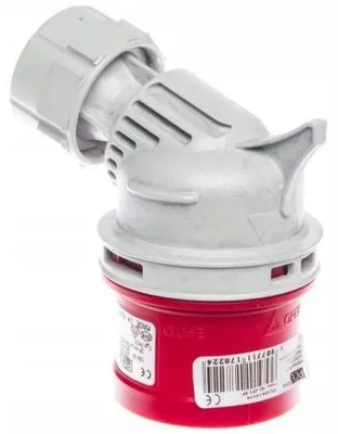 Zdjęcie produktu dla Wtyczka zaciskowa PCE, 16A, 5P, 400V, czerwona, IP44, system TWIST