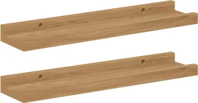 Zdjęcie produktu dla Półka ścienna z półką 2 pcs Brązowy 40 x 9 x 3 cm
