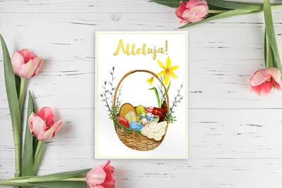Produktbild von B6-Grußkarte zu Ostern mit Umschlag