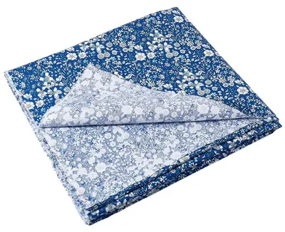 Imagen del producto de Omgoods - Tela de patchwork de algodón con flores blancas para proyectos de manualidades