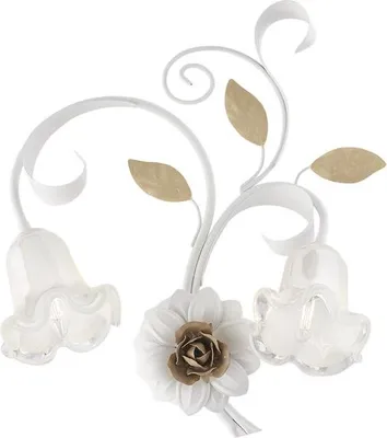 Image de Cesto Applique en fer laqué blanc shabby 2 lumières .42 P.20 BL274-AP2-BCO