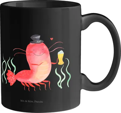 Produktbild von Mr. & Mrs. Panda Tasse Hummer Weizen - Schwarz - Geschenk, Trinkbecher, Meer, Garnelen, Keramiktasse, Garnele, Bier, Gasthaus, Teetasse, Kaffeetasse, Wirtschaft, Kneipe