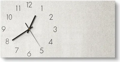 Produktbild von DEQORI Glasuhr 60x30 cm Zahlen 'Leinengewebe Nahaufnahme' Wanduhr Glas Uhr Design leise