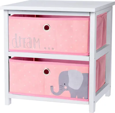 Produktbild von Schrank mit Schubladen für Kinderzimmer, rosa-weiß, Farbe:Rosa