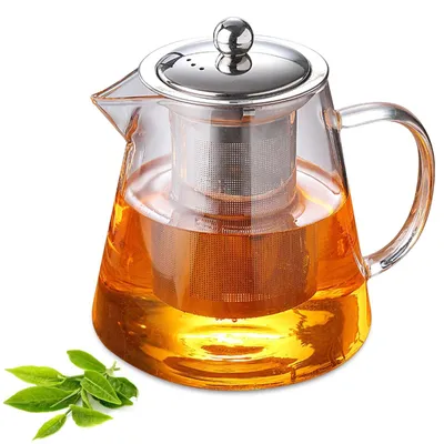Productafbeelding van Theekann met zeef, 1,3 liter, borosilicaatglas, met oververhittingsbescherming, geschikt voor losse thee