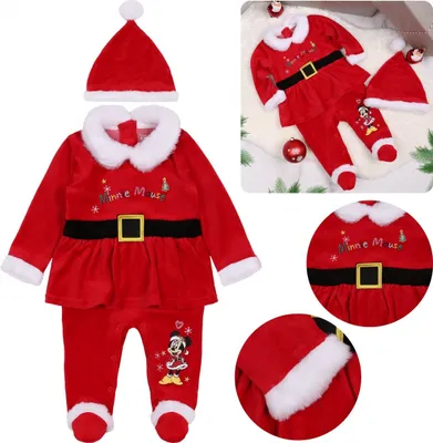 Obrázek produktu pro Minnie Mouse Disney Vánoce holčička nastavit Santa Claus 0-3 m 62 cm