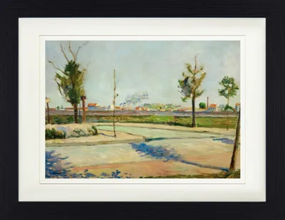 Zdjęcie produktu dla Paul Signac Oprawiony obraz z passe-partout | Sztuka ścienna | W ramie obrazu - Droga do Gennevilliers, 1883 (30 x 40 cm)