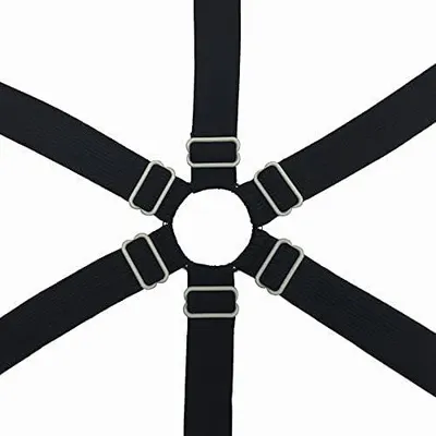 Produktbild von Verstellbare elastische Bänder für Spannbettlaken, die mit gekreuzten Bändern befestigt werden, geeignet für runde und quadratische Matratzen (schwarz).