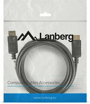 Immagine prodotto di Lanberg Displayport M/M 19 Pin V1.2 Kabel 3M 4K Schwarz