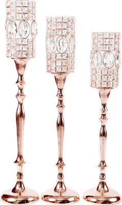 Produktbild von Kerzenständer Chalice 2-in-1 Deko Säule Ständer 3-er Set, Chalice L, Roségold