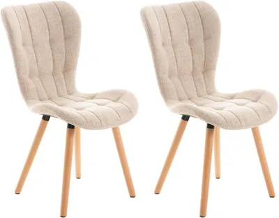 Produktbild von 2er Set Stuhl Elda Stoff creme