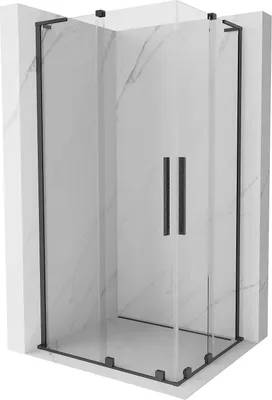 Immagine prodotto di Mexen Velar L Duo cabina doccia scorrevole 90 x 80 cm, trasparente, grigio canna di fucile spazzolato - 871-090-080-02-03-66