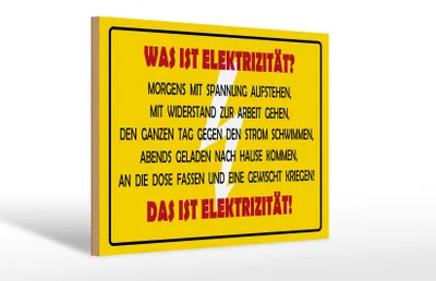Produktbild von Holzschild Spruch 30x20cm Was ist Elektrizität