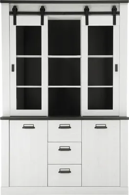 Produktbild von Buffetschrank SHELTON-61 in Pinie weiß Nb. mit anthrazit, B/H/T: ca. 133/201/38 cm