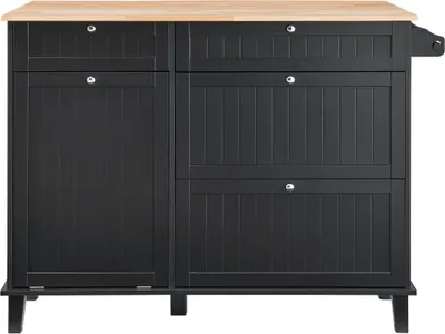 Produktbild von Kücheninselwagen mit Aufbewahrungsschrank - Servierwagen mit Schublade - Müllschrank für die Küche - ideal für kleine Räume