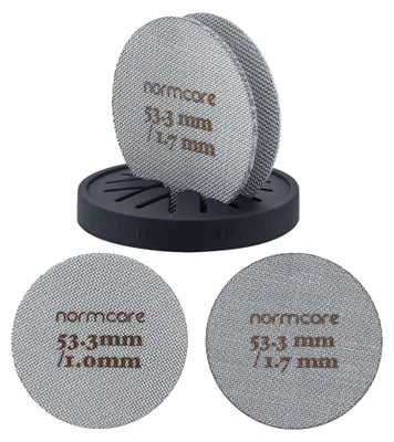 Productafbeelding van Puck-zeefset voor espresso, 2 stuks, 53,3 mm met houder van siliconen