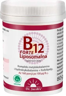 Productafbeelding van Dr. Jacobs Vitamine B12 Forte liposomale formule, 80 gram