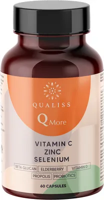 Produktbild von Qualiss® Vitamin C | Immunsystem stärken Erwachsene | Vitamin D | 60 Kapseln