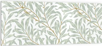 Produktbild von DEQORI Küchenrückwand Glas 125x50 cm 'Dekorative Weidenzweige' Spritzschutz Bad Rückwand