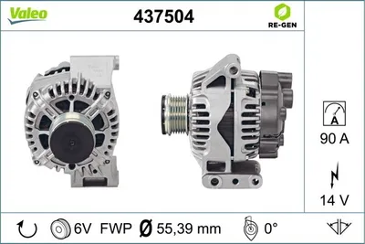 Produktbild von VALEO 437504 Lichtmaschine Generator LiMa 90A 14V für OPEL Corsa C Schrägheck (X01) Meriva A (X03) Astra H Caravan (A04) Astra H Schrägheck (A04)