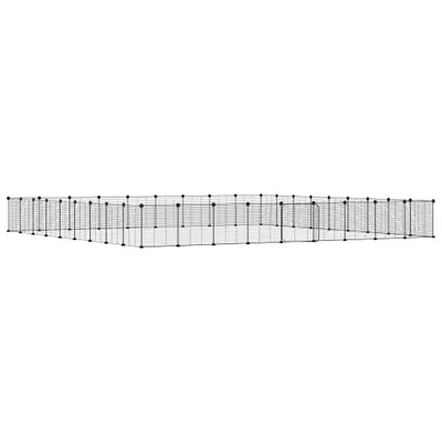 Obrázek produktu pro 36panelová ohrádka pro zvířata s dvířky černá 35 x 35 cm ocel