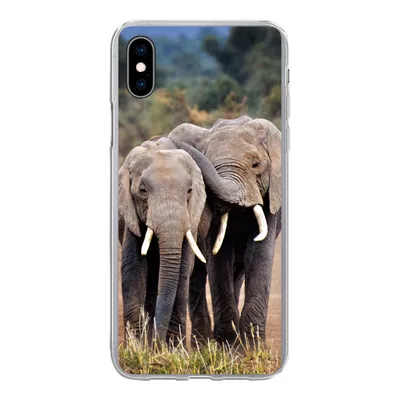 Produktbild von MuchoWow® Handyhülle Schutzhülle Hülle für iPhone Xs Elefant - Tiere - Bäume - Natur Silikon Softcase Handy Hülle - Handytasche