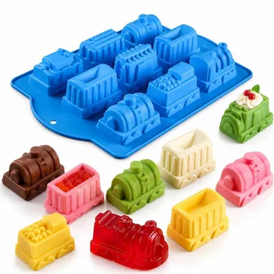 Image de Moule en silicone avec 9 cavités, antiadhésif, pour gâteaux, savons, pâtisseries, couleur aléatoire