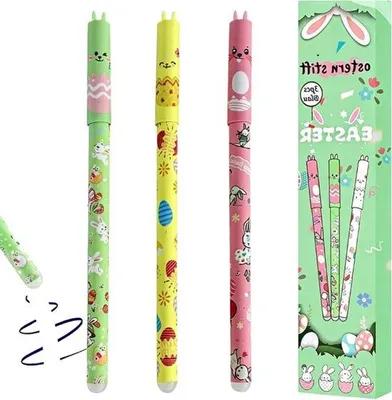 Productafbeelding van Uitwisbare Gelpennen - Gumpennen Rollerballpennen - Schrijven en Tekenen - Vlekkeloze Correcties - 3 stuks - Meerkleurig