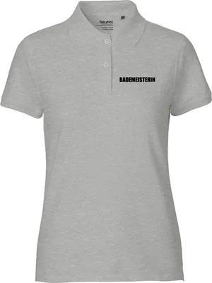 Produktbild von Huuraa Damen Polo Shirt Bademeisterin Schriftzug XS Sport Grey Bio Baumwolle Fairtrade Poloshirt Geschenkidee