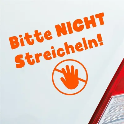 Produktbild von Auto Aufkleber Bitte Nicht streicheln! Do not Touch 13x10 cm Orange Sticker Heckscheibenaufkleber
