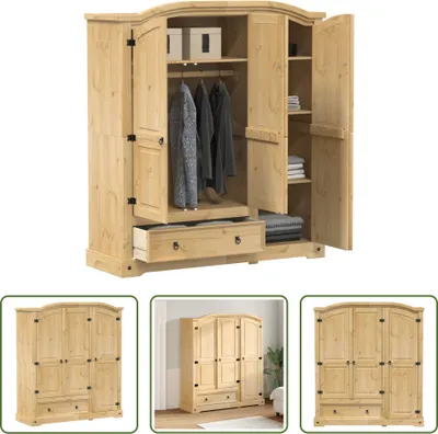 Image de The Living Store Armoire Corona 151,5x52x170 cm pin massif