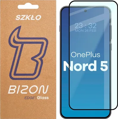 Produktbild von Gehärtetes Glas für OnePlus Nord 5, Bizon Glass Edge 2, Schwarzer Rahmen