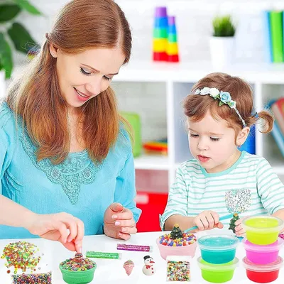 Produktbild von Schleim-Adventskalender 2025 für Mädchen Kinder, 24 Tage DIY Flauschiger Kristall Slime, Weihnachtsgeschenk Bastelset für 5-13 Jahre