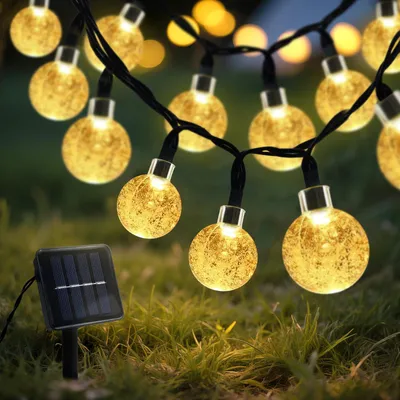 Solar-Lichterkette 8 m, 40 LEDs, 8 Modi, IP65, warmweiß