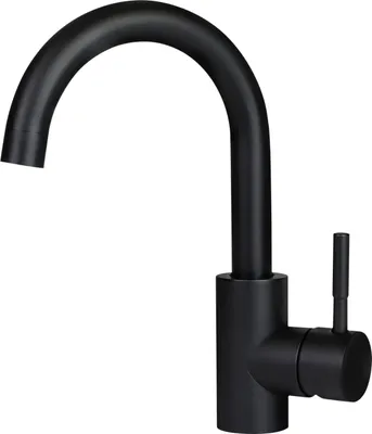 Produktbild von ZMH Wasserhahn bad Waschtischarmatur waschbecken - Armaturen schwarz Kaltwasserhahn 360° Drehbar Hochdruck Armatur Edelstahl Mischbatterie zugstange badarmatur, für Badezimmer