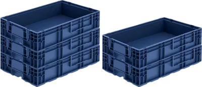 Produktbild von SparSet 5x VDA KLT Kleinladungsträger mit Verbundboden | HxBxT 14,7x40x60cm | 22 Liter | KLT, Transportbox, Transportbehälter, Stapelbehälter